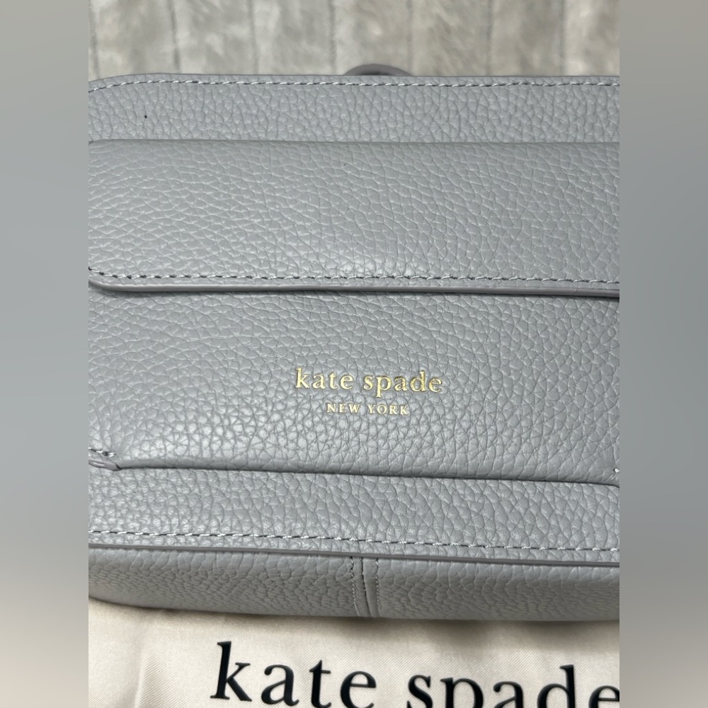 ‼️SOLD‼️Kate Spade Ava Pebbled Leather Light Gray Crossbody Bag Brand New - Picture 7 of 13